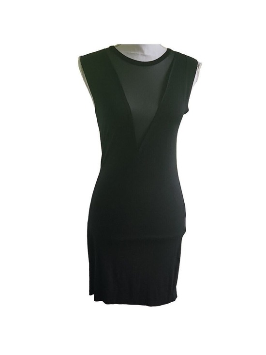 Don'T Ask Why Dresses & Skirts - Don't Ask Why Sheer V-Dip Dress One Size Black Tshirt Material Viscose Nylon